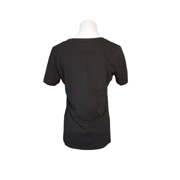 Talbots Basic Tee Black V-neck‎ Top T-shirt SMALL Normcore Dark Girl Casual - Picture 4 of 10